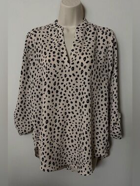 Lush Black Leopard Spot Beige Top